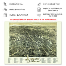 Load image into Gallery viewer, Digitally Restored and Enhanced 1888 Dover New Hampshire Map Poster - Bird's Eye View Map of Stafford County Dover NH - Vintage New Hampshire Poster Print
