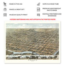 Load image into Gallery viewer, Digitally Restored and Enhanced 1870 Dayton Ohio Map Poster - Vintage Bird's Eye View Perspective Map of Dayton Ohio - Old Map of Ohio Wall Art Print
