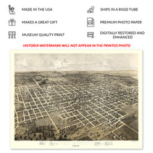 Load image into Gallery viewer, Digitally Restored and Enhanced 1867 Bloomington Illinois Map Poster - Vintage Bird's Eye View of Bloomington City Map of Illinois Poster Print Wall Art