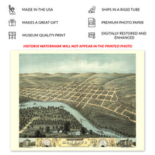 Load image into Gallery viewer, Digitally Restored and Enhanced 1870 Mankato City Blue Earth County Minnesota Map Poster - Vintage Bird's Eye View Map of Minnesota Poster Wall Art Print