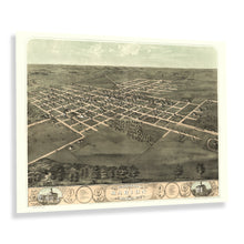 Load image into Gallery viewer, Digitally Restored and Enhanced 1868 Marion Iowa Map Poster - Bird's Eye View of Marion Iowa Wall Map - Vintage Map of Iowa State Poster Wall Art Print