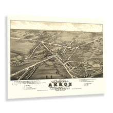 Load image into Gallery viewer, Digitally Restored and Enhanced 1882 Sixth Ward of Akron Ohio Map Poster - Vintage Bird's Eye View of Middlebury Summit County Ohio Map Wall Art Print