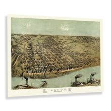 Load image into Gallery viewer, Digitally Restored and Enhanced 1867 Alton Illinois Map Poster - Bird's Eye View Map of Illinois Poster - Vintage Alton Madison County Illinois Map Print