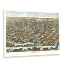 Load image into Gallery viewer, Digitally Restored and Enhanced 1870 Dayton Ohio Map Poster - Vintage Bird's Eye View Perspective Map of Dayton Ohio - Old Map of Ohio Wall Art Print