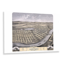 Load image into Gallery viewer, Digitally Restored and Enhanced 1869 Saint Cloud Stearns County Minnesota Map Poster - Old Bird's Eye View of the City of St Cloud MN Map Wall Art Print