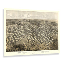 Load image into Gallery viewer, Digitally Restored and Enhanced 1867 Bloomington Illinois Map Poster - Vintage Bird's Eye View of Bloomington City Map of Illinois Poster Print Wall Art