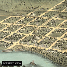 Load image into Gallery viewer, Digitally Restored and Enhanced 1870 Mankato City Blue Earth County Minnesota Map Poster - Vintage Bird's Eye View Map of Minnesota Poster Wall Art Print