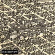 Load image into Gallery viewer, Digitally Restored and Enhanced 1867 Bloomington Illinois Map Poster - Vintage Bird's Eye View of Bloomington City Map of Illinois Poster Print Wall Art
