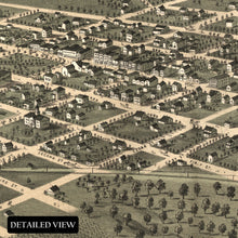 Load image into Gallery viewer, Digitally Restored and Enhanced 1868 Marion Iowa Map Poster - Bird's Eye View of Marion Iowa Wall Map - Vintage Map of Iowa State Poster Wall Art Print