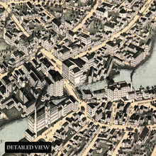 Load image into Gallery viewer, Digitally Restored and Enhanced 1877 Pawtucket & Central Falls Rhode Island Map Print - Vintage Bird's Eye View Map of Rhode Island Poster Wall Art