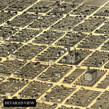 Load image into Gallery viewer, Digitally Restored and Enhanced 1869 Leavenworth Kansas Map Print - Vintage Bird's Eye View of Leavenworth City Map of Kansas State Wall Art Poster