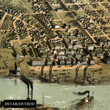 Load image into Gallery viewer, Digitally Restored and Enhanced 1867 Alton Illinois Map Poster - Bird's Eye View Map of Illinois Poster - Vintage Alton Madison County Illinois Map Print