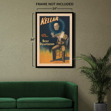 Cargar imagen en el visor de la galería, Digitally Restored and Enhanced 1897 Kellar Magician Poster - Self Decapitation Mystery - Victorian Golden Age Theater Magic - Archival Print