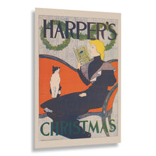 Cargar imagen en el visor de la galería, 1894 Harper's Christmas Magazine Poster - Gilded Age American Holiday Advertising - Vintage Victorian Publication Art - Museum-Quality Print