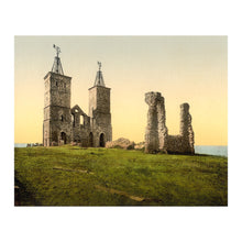 Cargar imagen en el visor de la galería, Digitally Restored and Enhanced 1890 Reculvers Herne Bay England Print - Photochrom Kent Coast Roman Saxon Twin Towers Ruins - Victorian Era - Archival Print