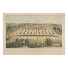 Cargar imagen en el visor de la galería, Digitally Restored and Enhanced 1862 Camp Millington Baltimore Print - Sachse Civil War 128th New York Infantry Regiment - Union Army - Archival Print