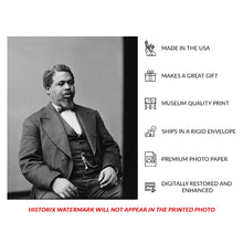 Load image into Gallery viewer, Digitally Restored and Enhanced 1870 Robert Smalls Portrait Print - Civil War Hero Congressman African American History - Reconstruction - Archival Print