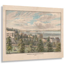 Load image into Gallery viewer, Digitally Restored and Enhanced 1848 Aurora New York Print - Cayuga Lake Finger Lakes Village Antebellum Waterfront View - Pioneer Era - Archival Print
