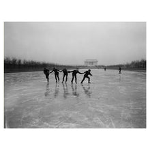 Load image into Gallery viewer, Digitally Restored and Enhanced 1923 Ice Skating Lincoln Memorial Print - Washington DC Reflecting Pool Winter Scene - National Mall - Archival Print