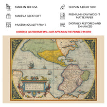 Cargar imagen en el visor de la galería, Digitally Restored and Enhanced 1572 Americas New World Map - Renaissance Exploration Cartography - North and South America Galleons - Museum-Quality Print