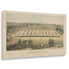 Cargar imagen en el visor de la galería, Digitally Restored and Enhanced 1862 Camp Millington Baltimore Print - Sachse Civil War 128th New York Infantry Regiment - Union Army - Archival Print