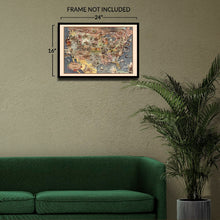 Cargar imagen en el visor de la galería, Digitally Restored and Enhanced 1946 America Its History Pictorial Map - Mid Century - Illustrated Historical Art - United States Events Timeline