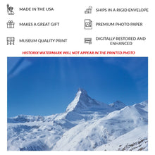 Cargar imagen en el visor de la galería, Digitally Restored and Enhanced 1955 Zermatt Switzerland Print - Matterhorn Alpine Village Winter Toni Frissell - Mid Century Travel - Archival Print
