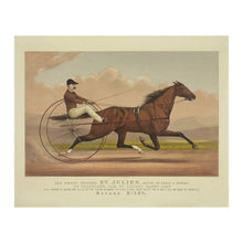 Load image into Gallery viewer, Digitally Restored and Enhanced 1880 St Julien Trotting Horse Print - Currier Ives Harness Racing Champion Equestrian - Gilded Age - Archival Print
