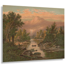 Load image into Gallery viewer, Digitally Restored and Enhanced 1880 Evening in the Adirondacks Print - New York Mountains Waterfall Wilderness Landscape - Gilded Age - Archival Print