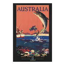 Cargar imagen en el visor de la galería, Digitally Restored and Enhanced 1930 Great Barrier Reef Game Fishing Travel Poster - Queensland Australia Coral Sea - Vintage Angling and Marine Wildlife Art