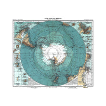 Load image into Gallery viewer, Digitally Restored and Enhanced 1912 Antarctica South Pole Exploration Map - Polar Expedition Cartography - Amundsen and Scott Routes - Archival Reproduction