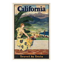 Cargar imagen en el visor de la galería, Digitally Restored and Enhanced 1934 California Coastline Rail Travel Poster - Vintage Railroad Tourism - Depression Era Travel Art - West Coast Scenery