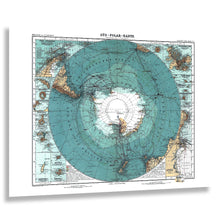 Load image into Gallery viewer, Digitally Restored and Enhanced 1912 Antarctica South Pole Exploration Map - Polar Expedition Cartography - Amundsen and Scott Routes - Archival Reproduction