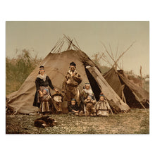 Load image into Gallery viewer, Digitally Restored and Enhanced 1890 Lapp Sami Family Norway Print - Northern Scandinavia Indigenous People Traditional Dress - Victorian - Archival Print
