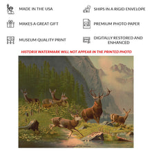Load image into Gallery viewer, Digitally Restored and Enhanced 1880 Monarchs of the Mountains Print - Victorian Deer Wildlife Forest Wilderness Art - Gilded Age - Archival Print