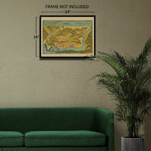Load image into Gallery viewer, Digitally Restored and Enhanced 1639 Portuguese Map Sashti India Print - Salsette Island Mumbai Bassein Colonial Goa - Age of Sail - Archival Print