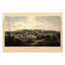Cargar imagen en el visor de la galería, Digitally Restored and Enhanced 1857 Birds Eye View Staunton Virginia Print - Edward Beyer Shenandoah Valley Railroad - Antebellum - Archival Print