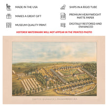 Load image into Gallery viewer, Digitally Restored and Enhanced 1864 Carver Barracks Washington DC Print - Charles Magnus Civil War Union Army Camp Tents - Union - Archival Print