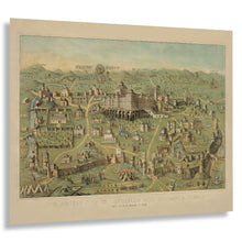 Cargar imagen en el visor de la galería, Digitally Restored and Enhanced 1871 Ancient Jerusalem Bird's Eye View Map - Holy Land Biblical Cartography - Solomon Temple and City Walls - Museum-Quality Print