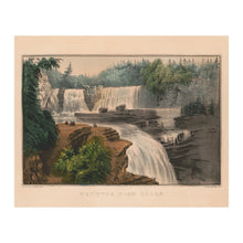 Load image into Gallery viewer, Digitally Restored and Enhanced 1856 Trenton High Falls Print - Currier Ives New York Waterfall Gorge Romantic Landscape - Antebellum - Archival Print