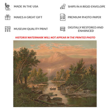 Load image into Gallery viewer, Digitally Restored and Enhanced 1880 Evening in the Adirondacks Print - New York Mountains Waterfall Wilderness Landscape - Gilded Age - Archival Print
