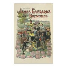 Cargar imagen en el visor de la galería, Digitally Restored and Enhanced 1895 James Everards Breweries Print - Gilded Age New York Beer Advertising Calendar - Harlem NYC - Archival Print