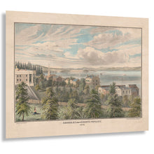 Load image into Gallery viewer, Digitally Restored and Enhanced 1848 Aurora New York Print - Cayuga Lake Finger Lakes Village Antebellum Waterfront View - Pioneer Era - Archival Print