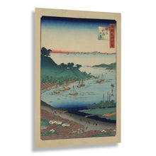 Load image into Gallery viewer, Digitally Restored and Enhanced 1859 Niigata Echigo Province Print - Hiroshige II Hundred Famous Views Japan Sea of Japan - Edo Period - Archival Print