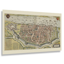 Load image into Gallery viewer, Digitally Restored and Enhanced 1699 Antwerp Belgium Bird's Eye City Map - Baroque Flemish Cartography - Dutch Golden Age Port Plan - Museum-Quality Print