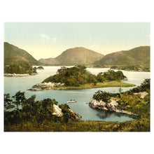 Cargar imagen en el visor de la galería, Digitally Restored and Enhanced 1890 Upper Lake Killarney Ireland Print - Photochrom County Kerry MacGillycuddy Reeks Mountains - Victorian Era - Archival Print