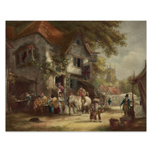 Load image into Gallery viewer, Digitally Restored and Enhanced 1928 Village Festival Print - William Shayer English Country Tavern Celebration - Victorian Art - Archival Print
