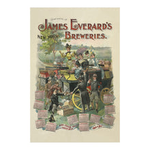 Cargar imagen en el visor de la galería, Digitally Restored and Enhanced 1895 James Everards Breweries Print - Gilded Age New York Beer Advertising Calendar - Harlem NYC - Archival Print