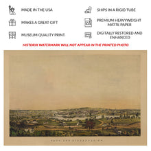 Load image into Gallery viewer, Digitally Restored and Enhanced 1850 Birds Eye View Saco Biddeford Maine Print - Mill Towns Saco River Industry Panorama - Antebellum - Archival Print
