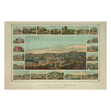 Load image into Gallery viewer, Digitally Restored and Enhanced 1854 Birds Eye View Ellicotts Mills Maryland Print - Sachse Patapsco Railroad B&O Depot - Antebellum - Archival Print